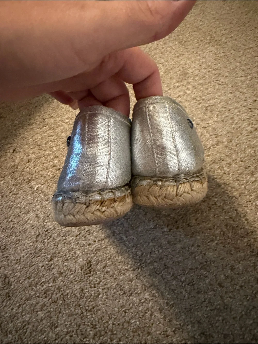 Women's Vera Wang Silver Studded Espadrille Flats